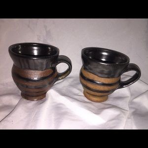 Set of pottery mugs.